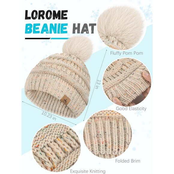 Women off wight Knit Beanie Hat, Gloves, Scarf & Ear Warmer Set - Winter - Picture 2 of 6